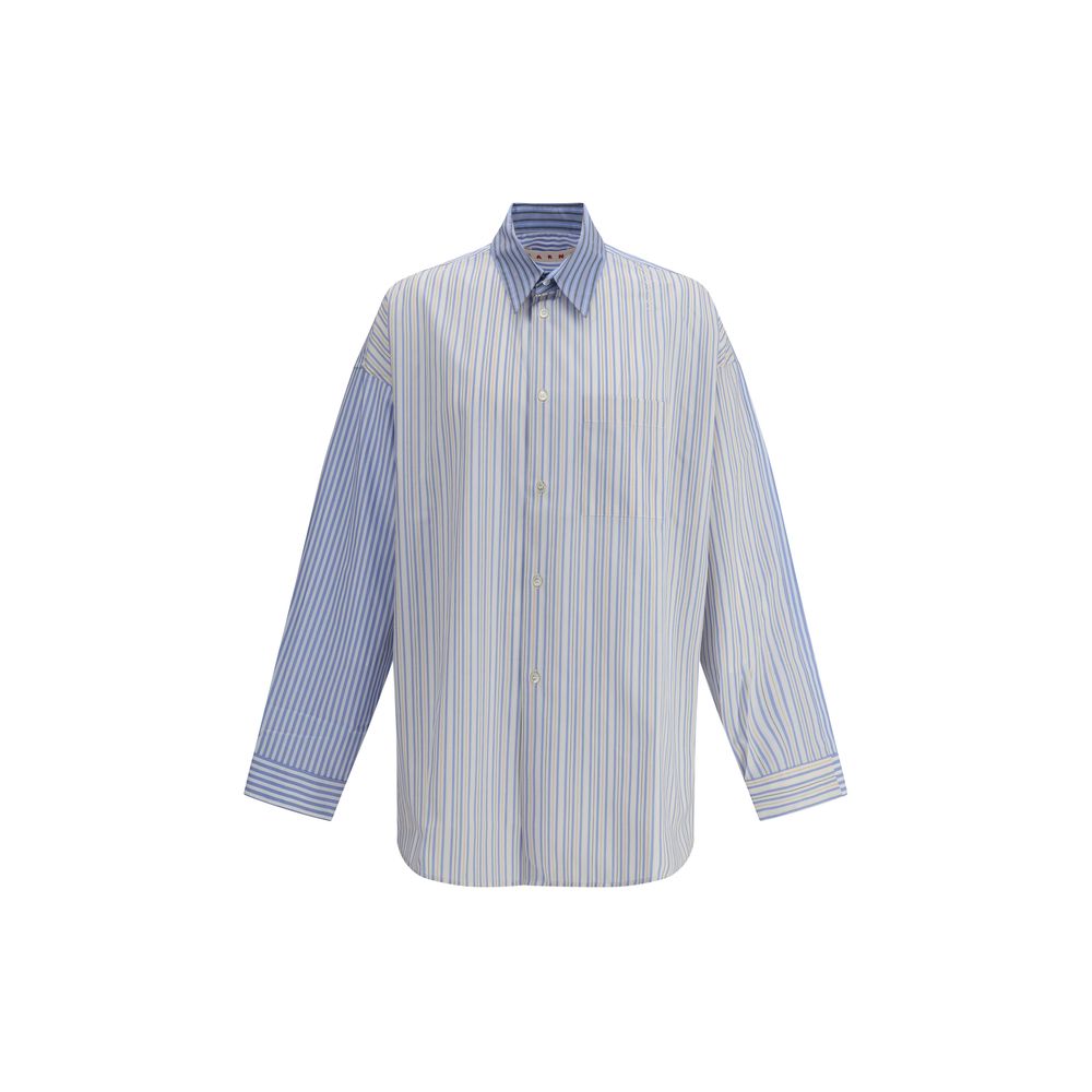 Marni Light Blue Cotton Pattern Shirt