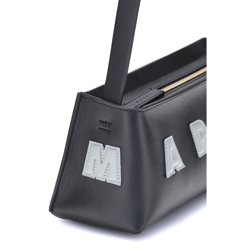 Marni Black Calf Leather Bos Taurus Shoulder Bag