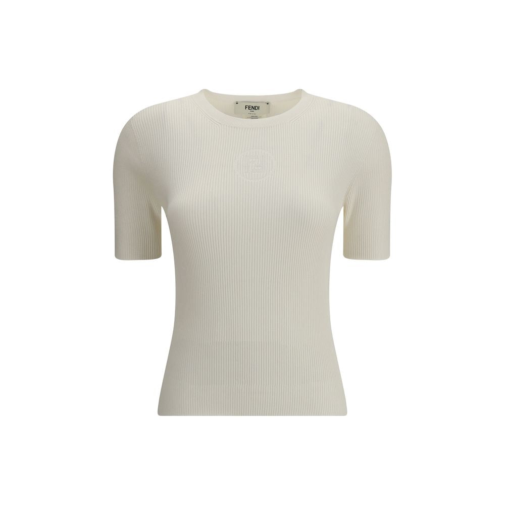 Fendi White Silk T-Shirt