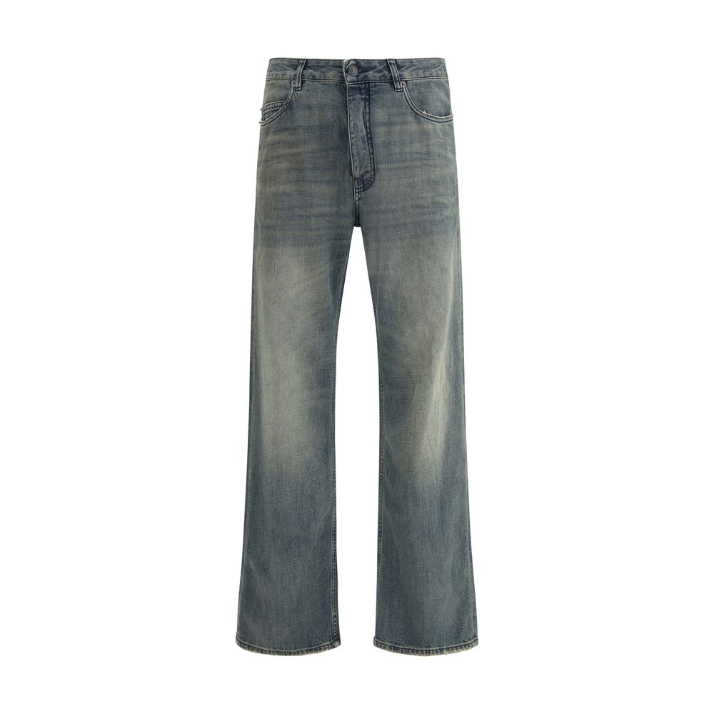 Balenciaga Blue Cotton Relaxed Fit Jeans