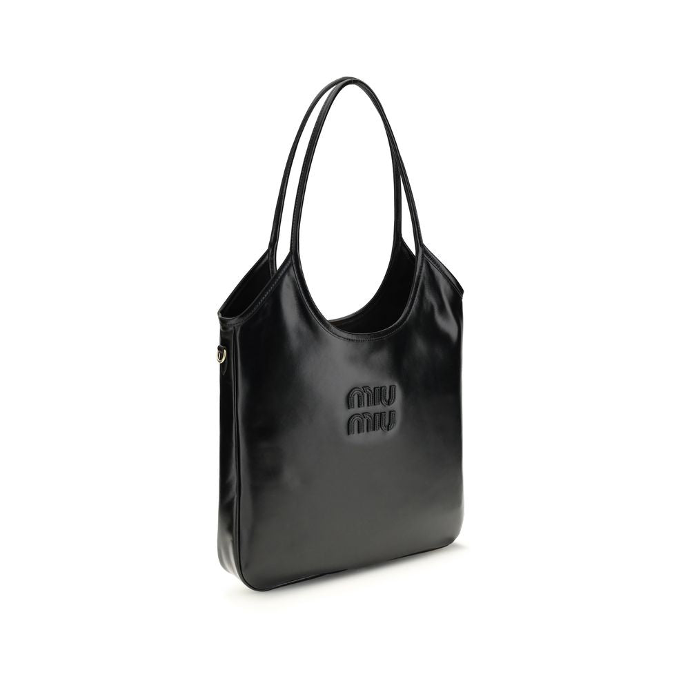 Miu Miu Black Calf Leather Bos Taurus Shoulder Bag