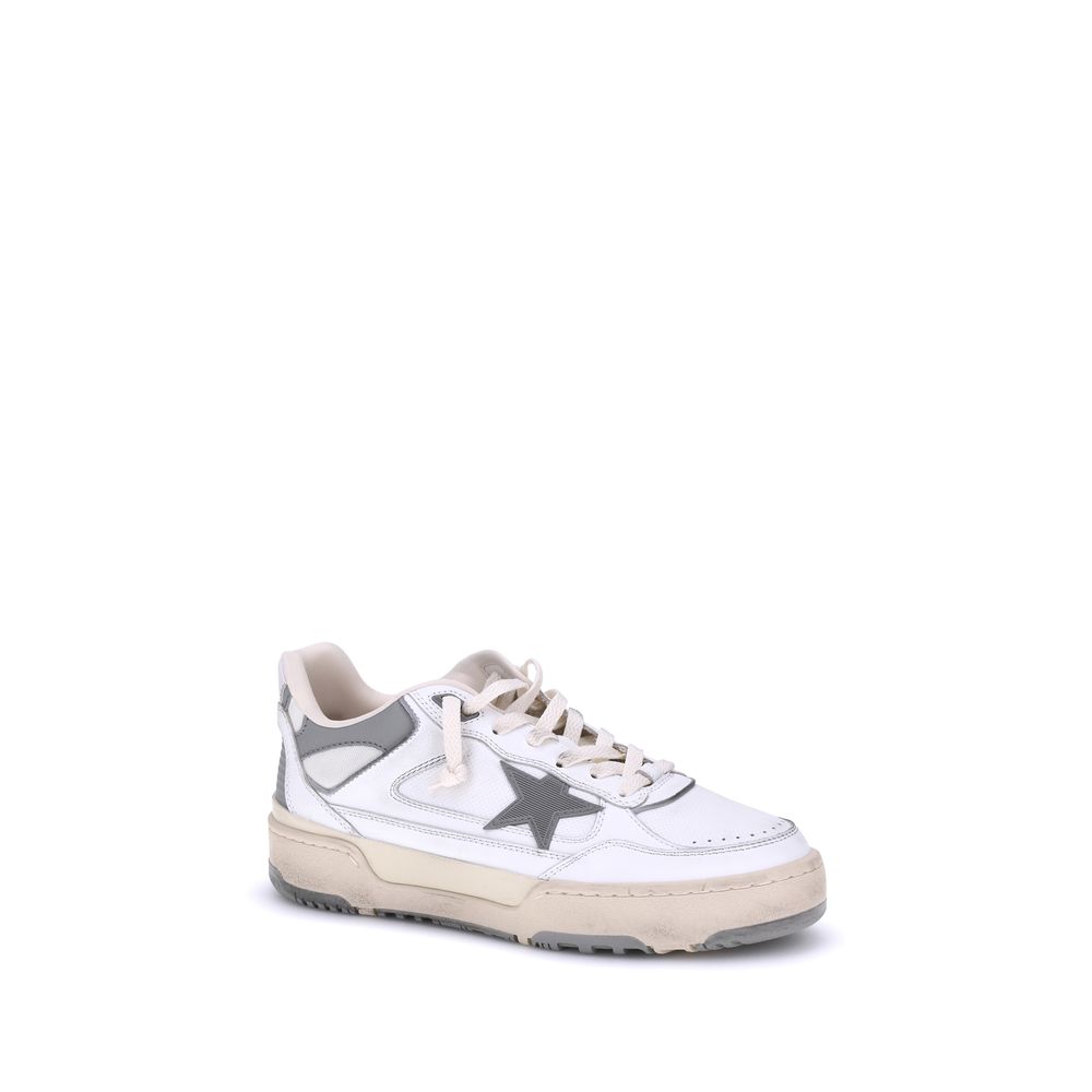 Golden Goose Gray Calf Leather Bos Taurus Chunky Sneakers