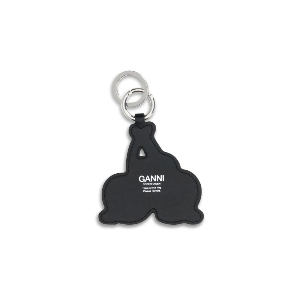 Ganni Red Recycled Leather Keychain