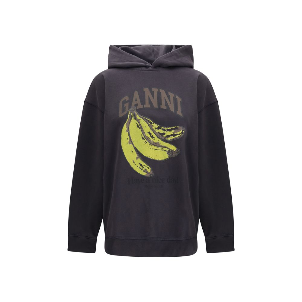 Ganni Black Fabric Sweatshirt