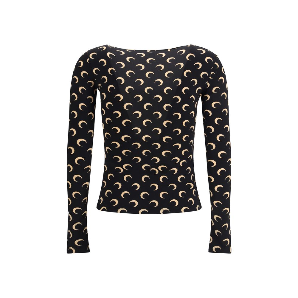 Marine Serre Black Polyamide Top