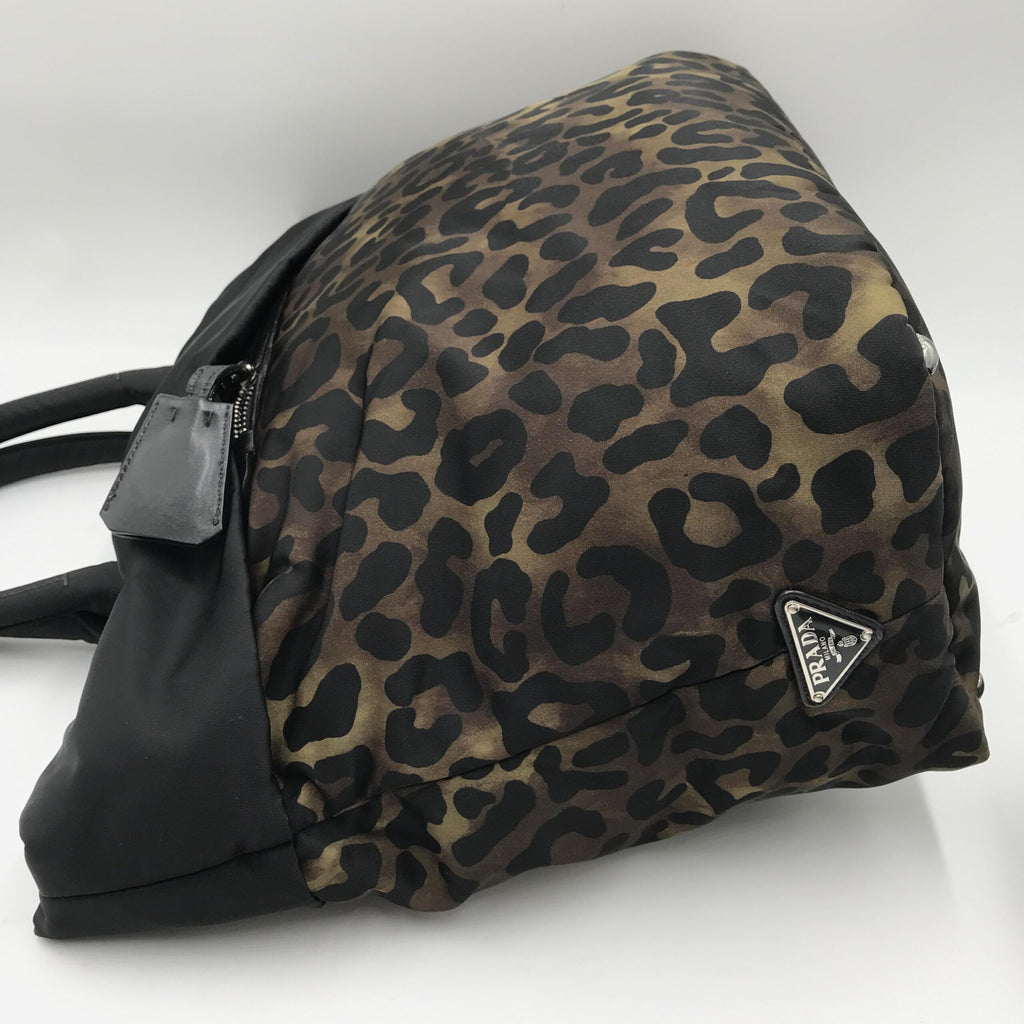Prada Leopard Print Reversible Tote Bag