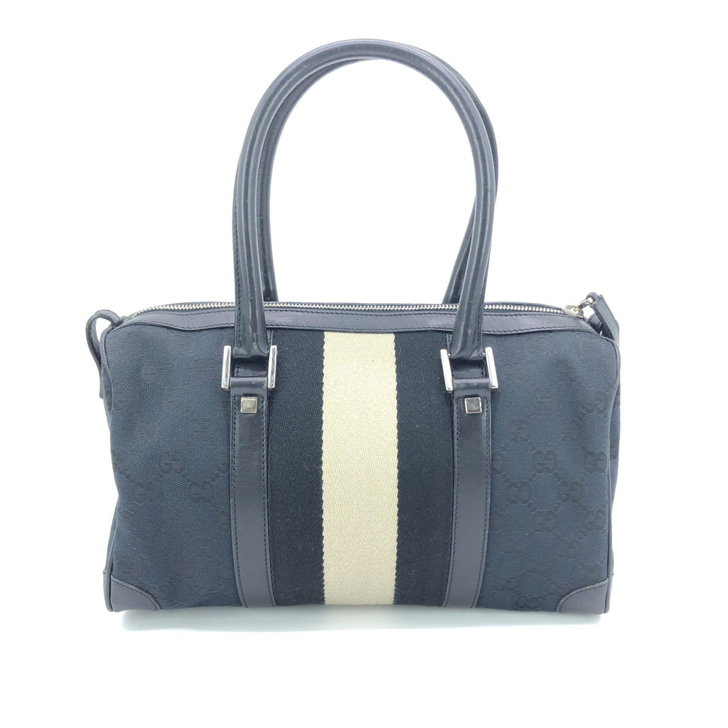 Gucci GG Canvas Web Stripe Boston Bag