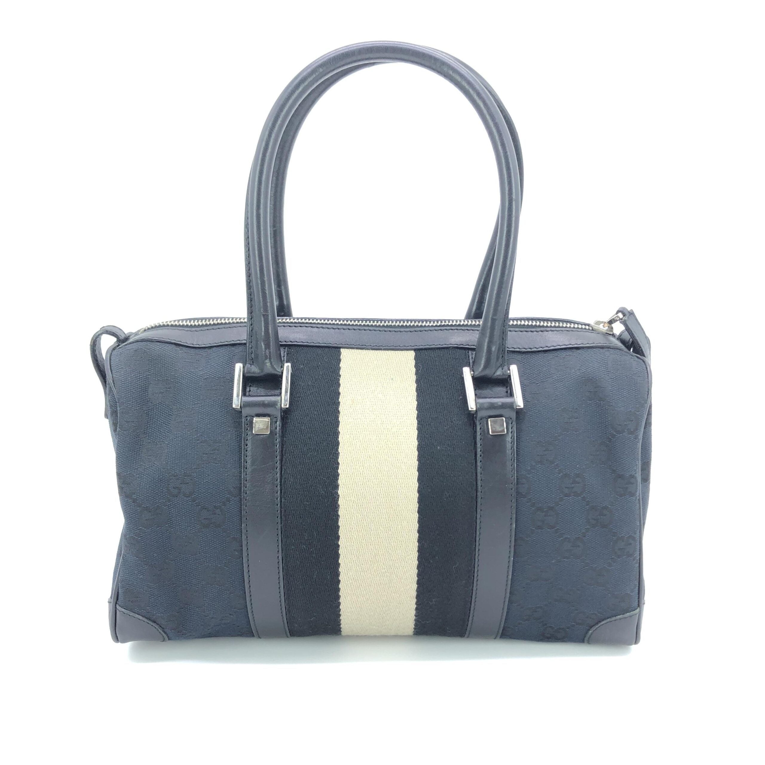 Gucci GG Canvas Web Stripe Boston Bag