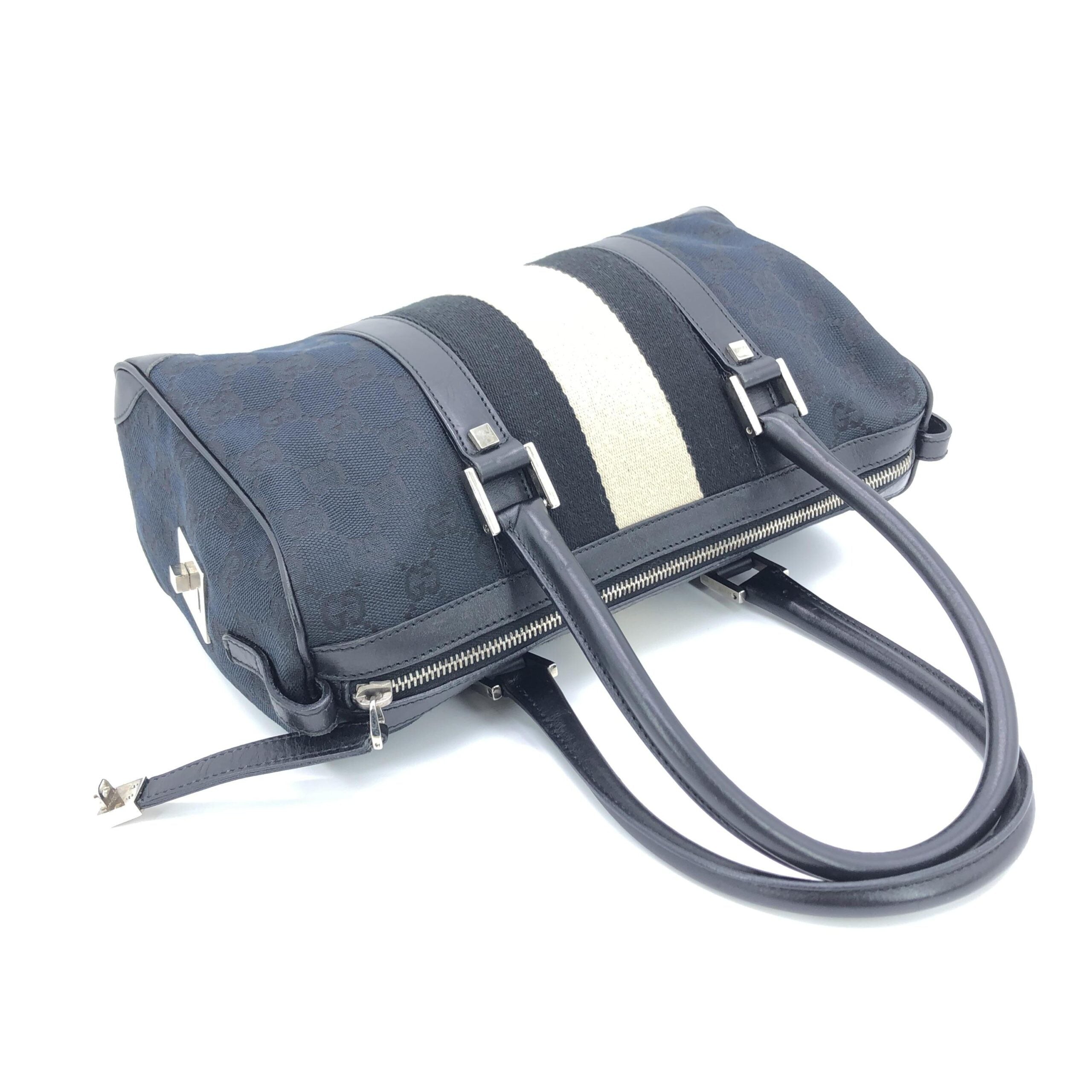 Gucci GG Canvas Web Stripe Boston Bag