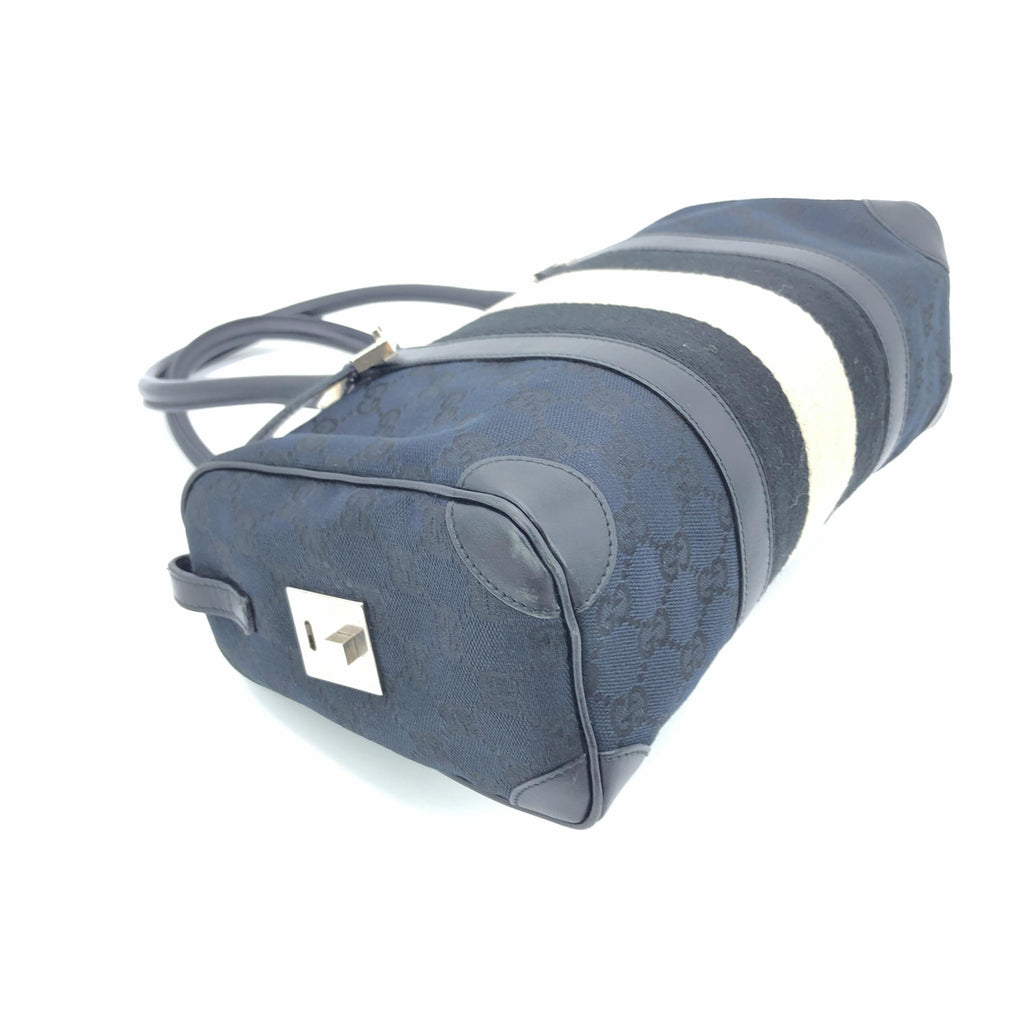 Gucci GG Canvas Web Stripe Boston Bag