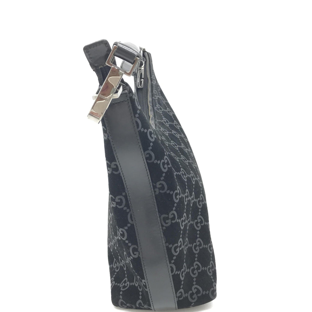 Gucci GG Monogram Suede Hobo Bag