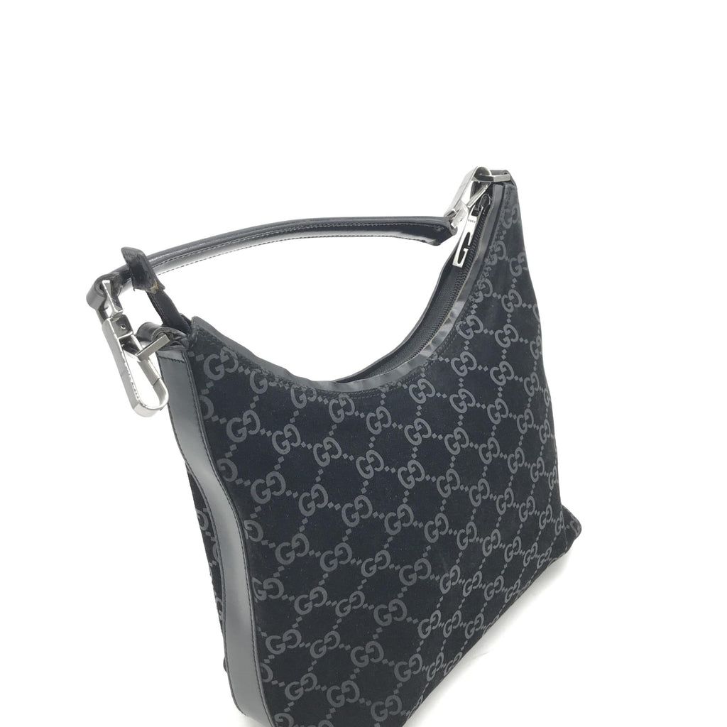 Gucci GG Monogram Suede Hobo Bag