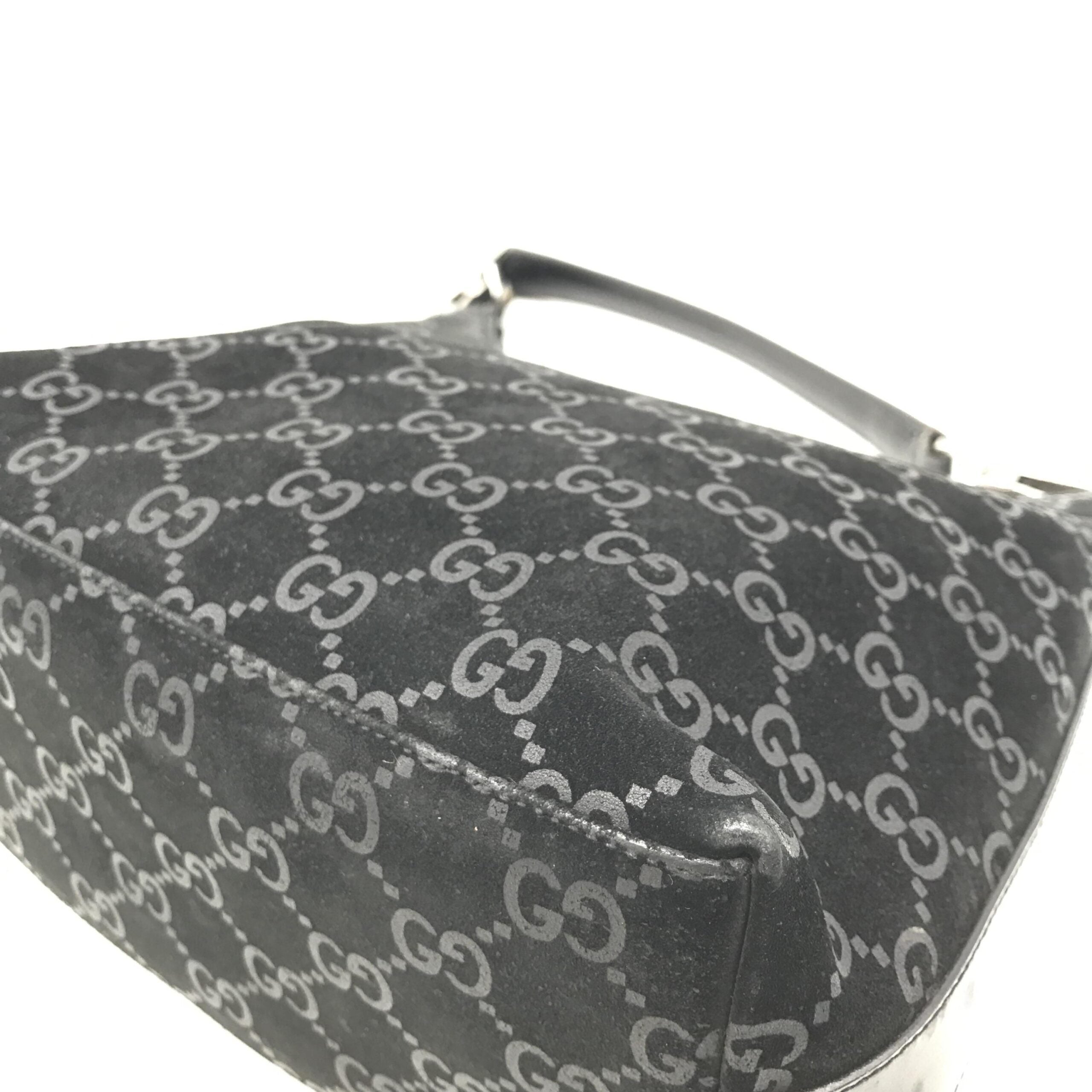 Gucci GG Monogram Suede Hobo Bag