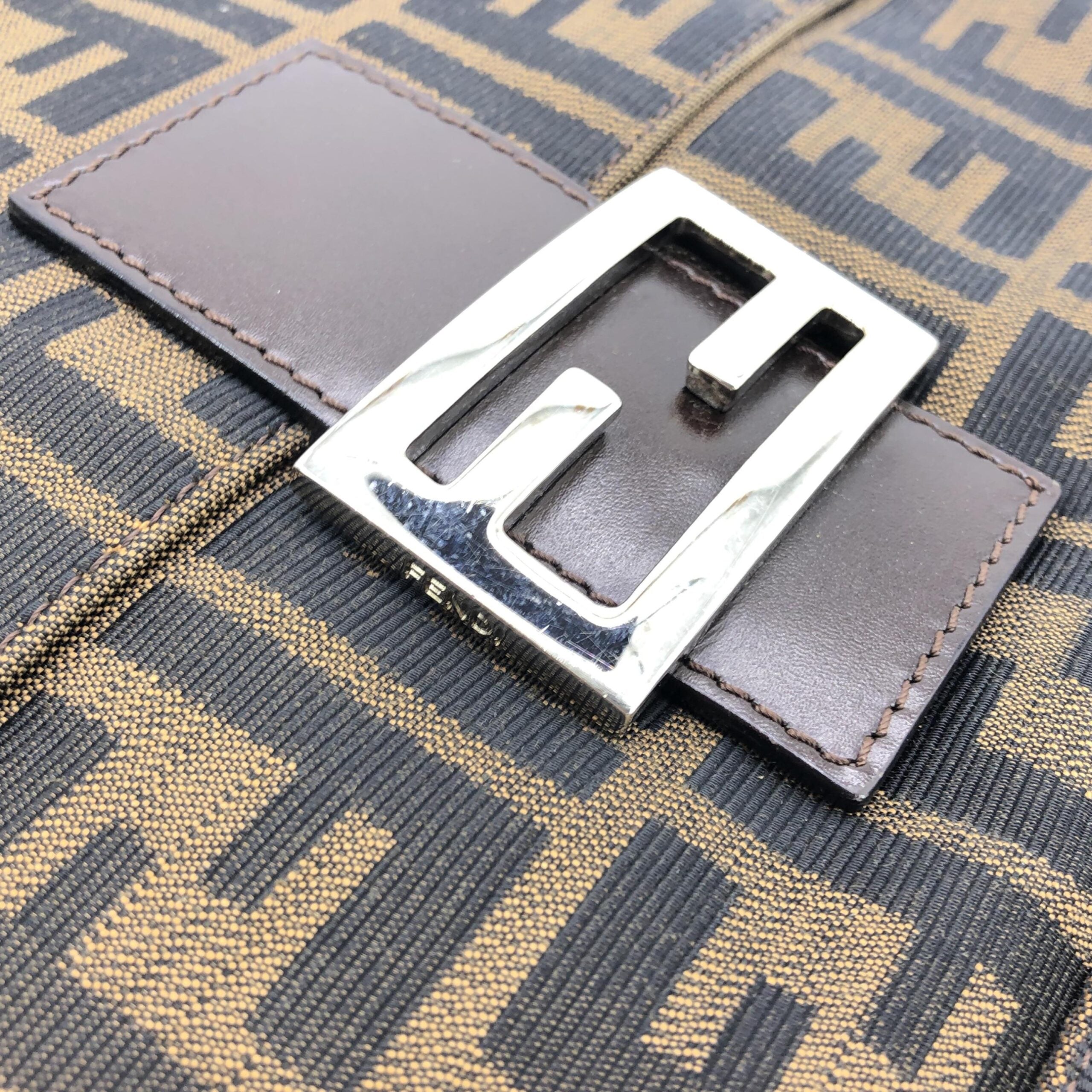 Fendi Zucca-Print Mamma Baguette Handbag