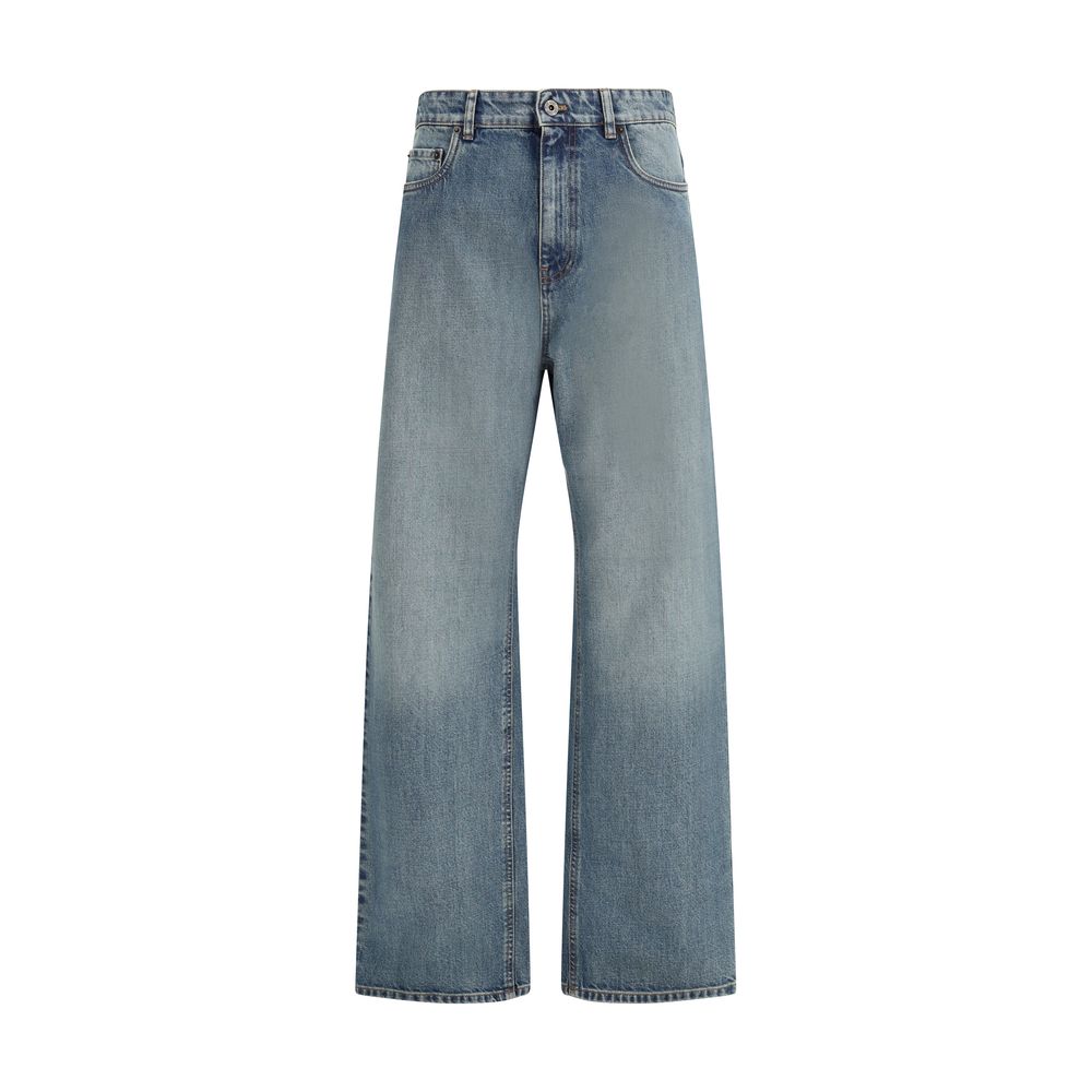 Miu Miu Blue Cotton Straight-Leg Jeans